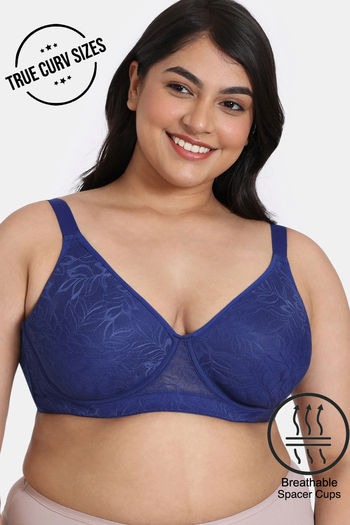 Buy Zivame True Curv Lightly Lined Wired 3/4th Coverage Super Support Bra - Navy Peony